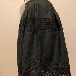 MADEWELL black eyelet midi skirt size 6